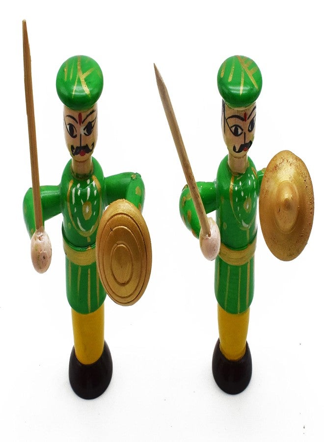 justhandmade Just Handmade Wooden Soldier | Kondapalli Toys | Etikopakka Toys | Home Decor Showpiece (JHMSOLSGREEN) - Image 2